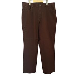 Chaps Slimming Fit Brown 5-Pocket Straight Leg Stretch Cotton Denim Jeans Sz 14